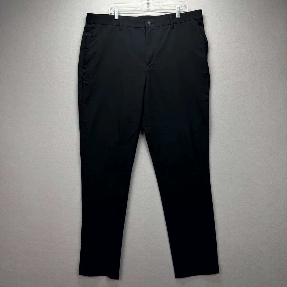 Banana Republic Chino Pant Mens 40x34 Black Active Tech Straight Fit Performance